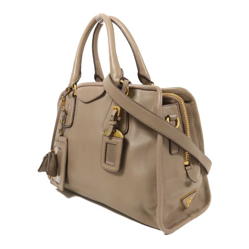 PRADA 牛皮皮革2 Way Shoulder金扣手挽肩背兩用袋-2