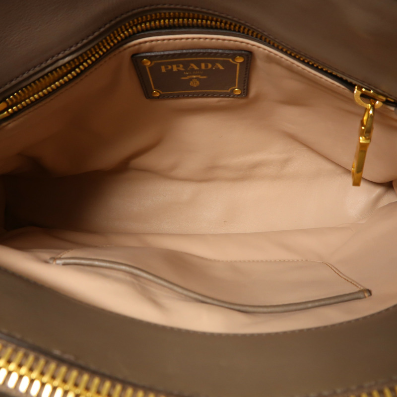PRADA 牛皮皮革2 Way Shoulder金扣手挽肩背兩用袋-5