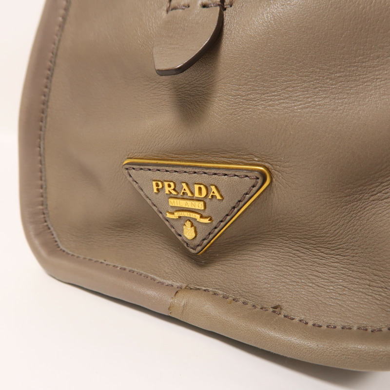 PRADA 牛皮皮革2 Way Shoulder金扣手挽肩背兩用袋-9