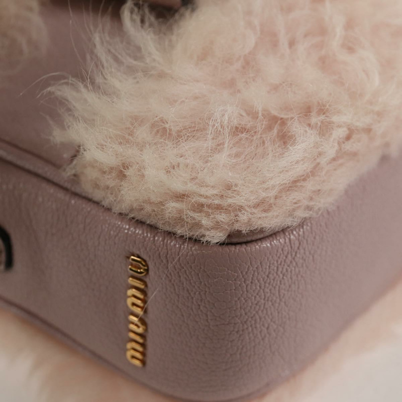 【日本直送】Miu Miu 單肩包 皮革 粉紅金 正品 134866V-8