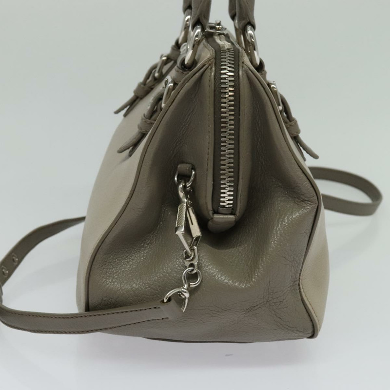 【日本直送】Miu Miu 手提包 皮革 2way 灰色 銀色 正品 138547-3