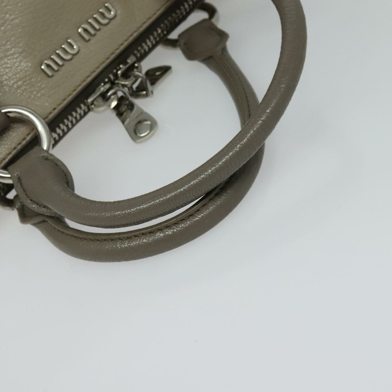 【日本直送】Miu Miu 手提包 皮革 2way 灰色 銀色 正品 138547-6