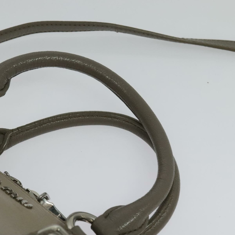 【日本直送】Miu Miu 手提包 皮革 2way 灰色 銀色 正品 138547-7