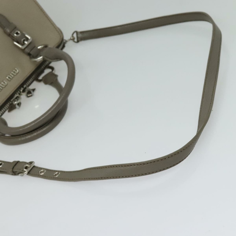 【日本直送】Miu Miu 手提包 皮革 2way 灰色 銀色 正品 138547-8