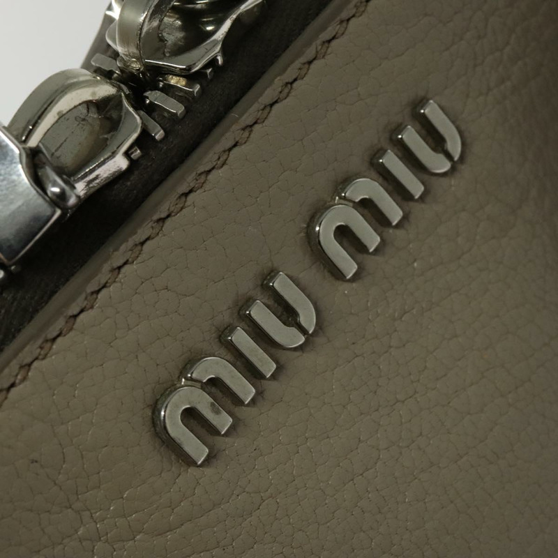 【日本直送】Miu Miu 手提包 皮革 2way 灰色 銀色 正品 138547-17