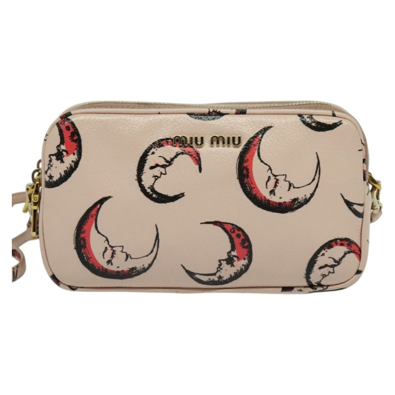 【日本直送】Miu Miu 單肩包 皮革 粉紅金 正品 138543-12