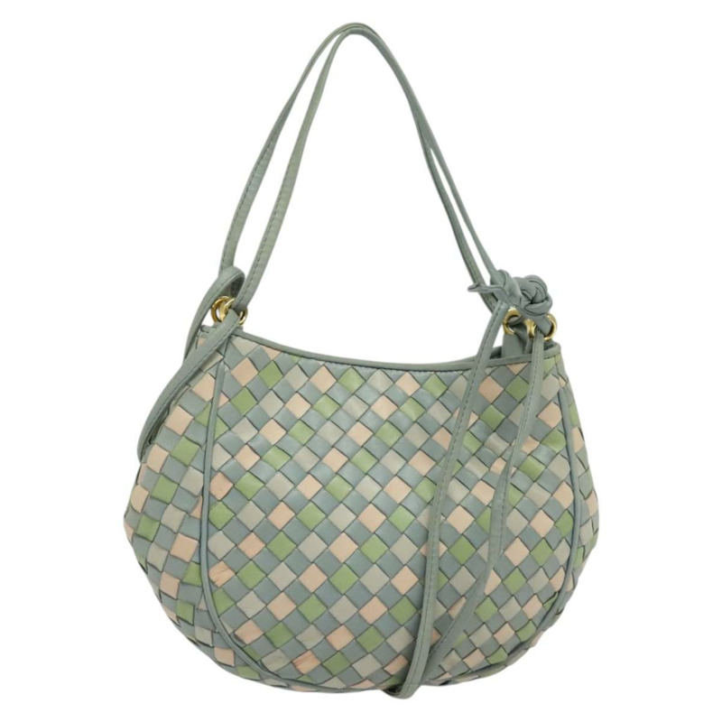 【日本直送】BOTTEGA VENETA INTRECCIATO 肩背包 皮革 淺藍 金色 正品 138829-0