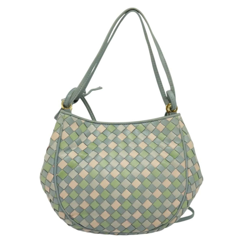 【日本直送】BOTTEGA VENETA INTRECCIATO 肩背包 皮革 淺藍 金色 正品 138829-1