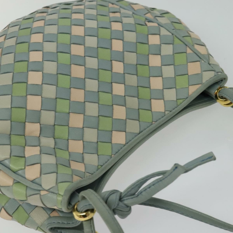 【日本直送】BOTTEGA VENETA INTRECCIATO 肩背包 皮革 淺藍 金色 正品 138829-5