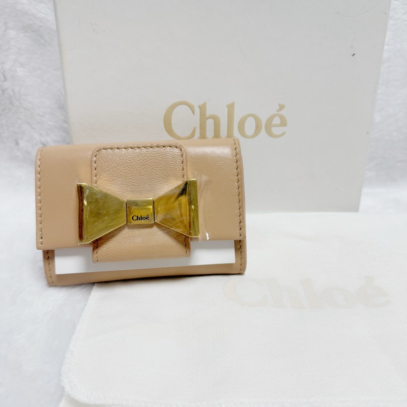 🎀全網最低價🎀Chloe蝴蝶結卡包零錢包（粉膚色）-0