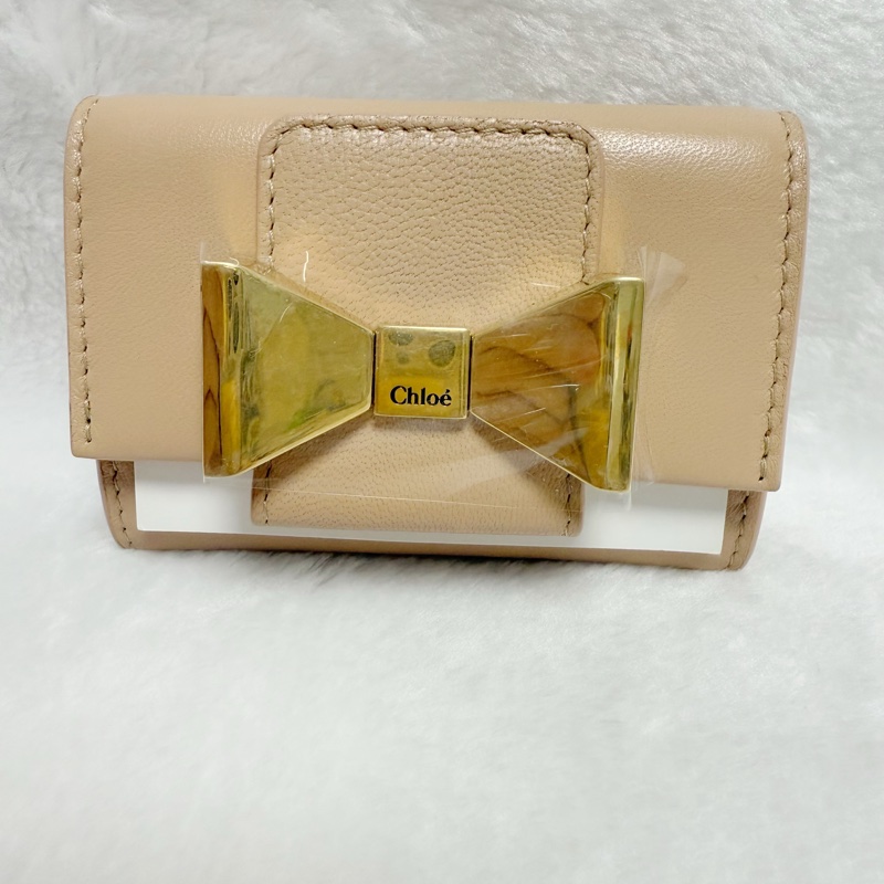 🎀全網最低價🎀Chloe蝴蝶結卡包零錢包（粉膚色）-6
