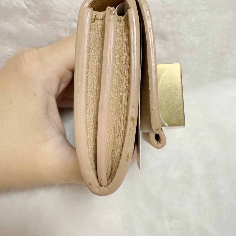 🎀全網最低價🎀Chloe蝴蝶結卡包零錢包（粉膚色）-9