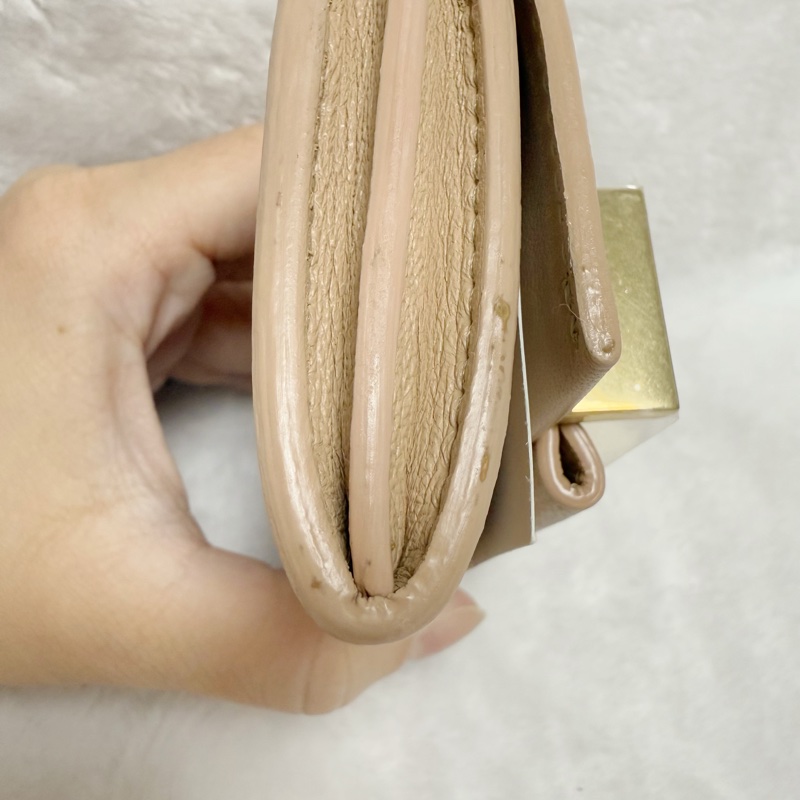 🎀全網最低價🎀Chloe蝴蝶結卡包零錢包（粉膚色）-10