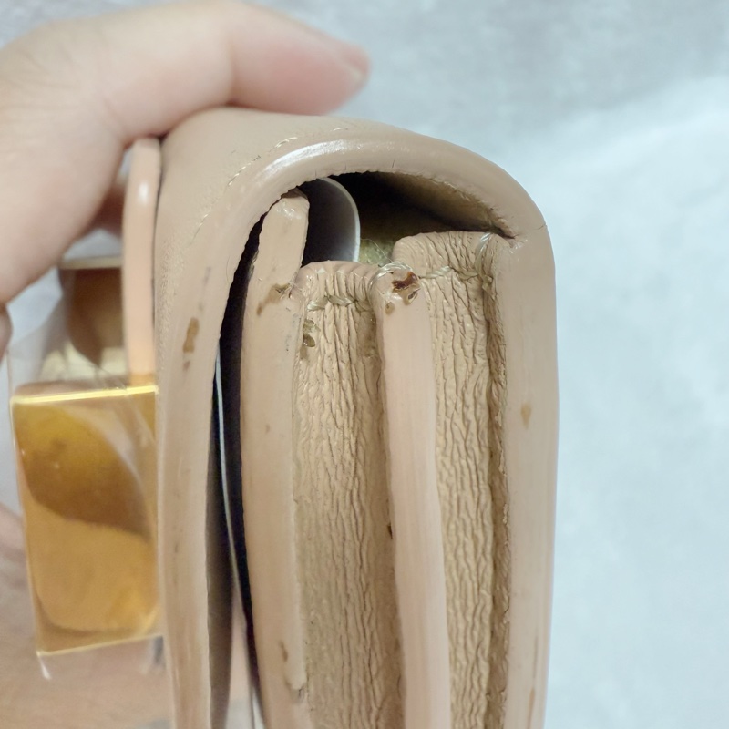 🎀全網最低價🎀Chloe蝴蝶結卡包零錢包（粉膚色）-12