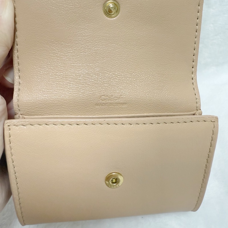 🎀全網最低價🎀Chloe蝴蝶結卡包零錢包（粉膚色）-15