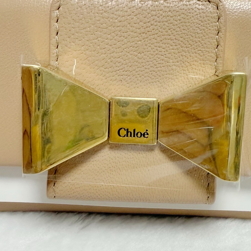 🎀全網最低價🎀Chloe蝴蝶結卡包零錢包（粉膚色）-19