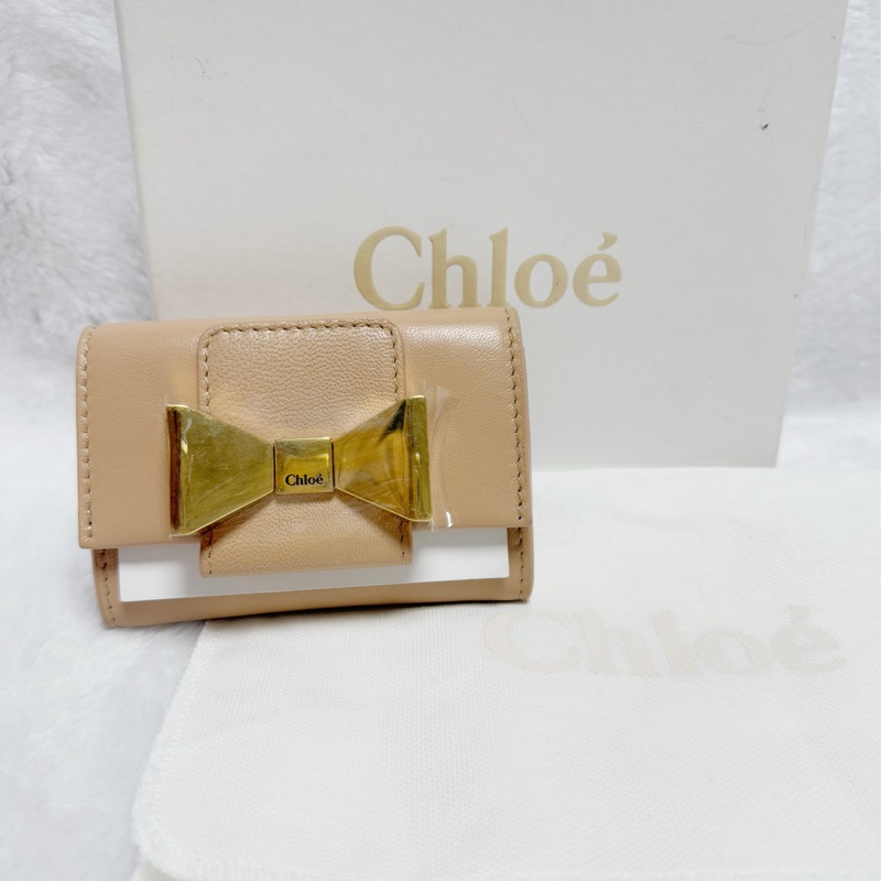 🎀全網最低價🎀Chloe蝴蝶結卡包零錢包（粉膚色）-21