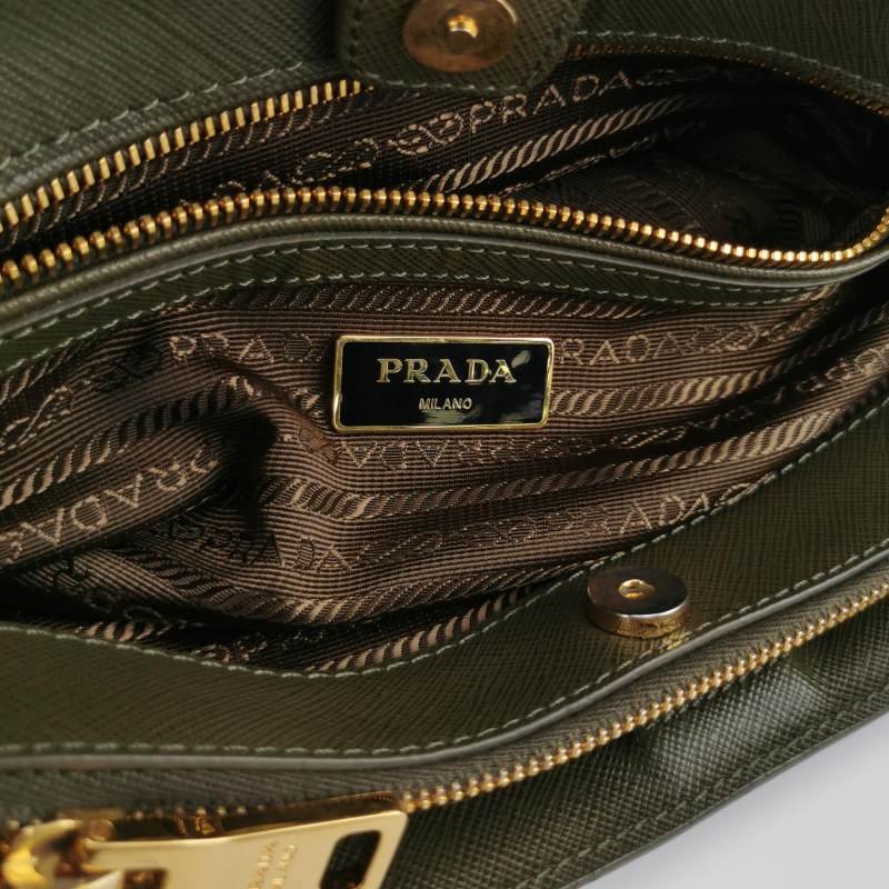 Prada Galleria 殺手包 大號 牛皮 拼色 三角 標誌 斜挎包 單肩包-7