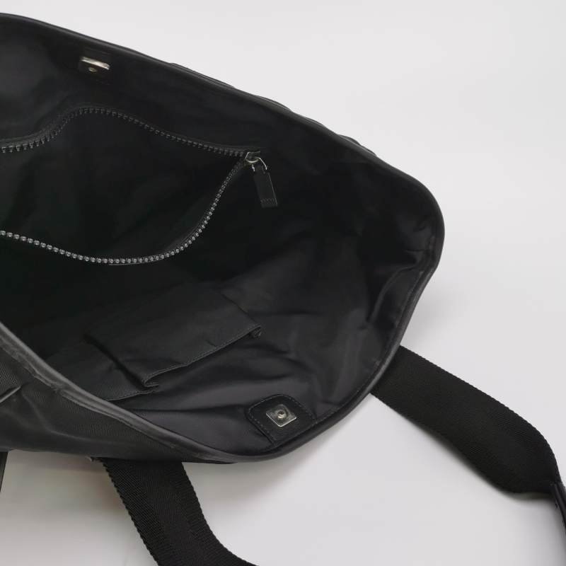 Gucci 牛皮 帆布 拼色 條紋 雙G Logo 手提包-6