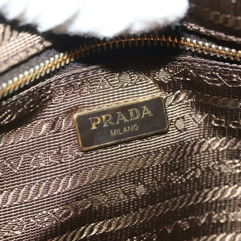 【日本直送】PRADA 手拿包 尼龍 米色金色 正品 138126-17
