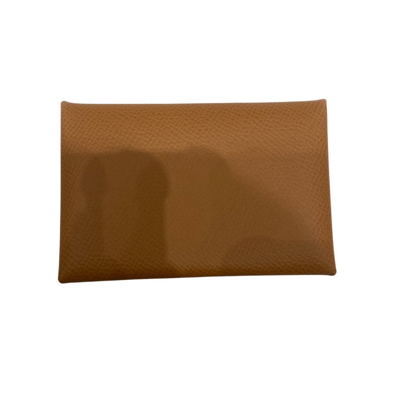 HERMES 愛馬仕 CALVI 零錢包 EPSOM  金棕色-0