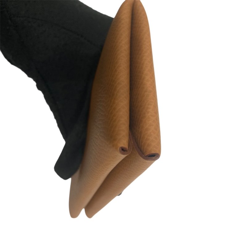 HERMES 愛馬仕 CALVI 零錢包 EPSOM  金棕色-6