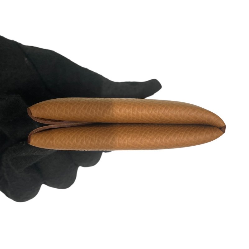 HERMES 愛馬仕 CALVI 零錢包 EPSOM  金棕色-8