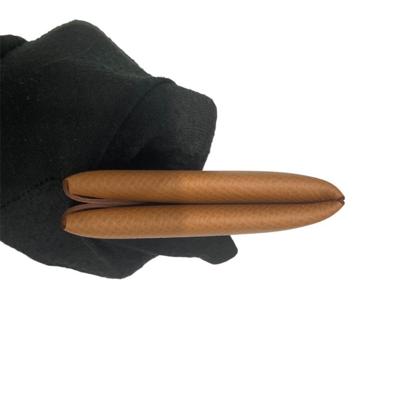 HERMES 愛馬仕 CALVI 零錢包 EPSOM  金棕色-9