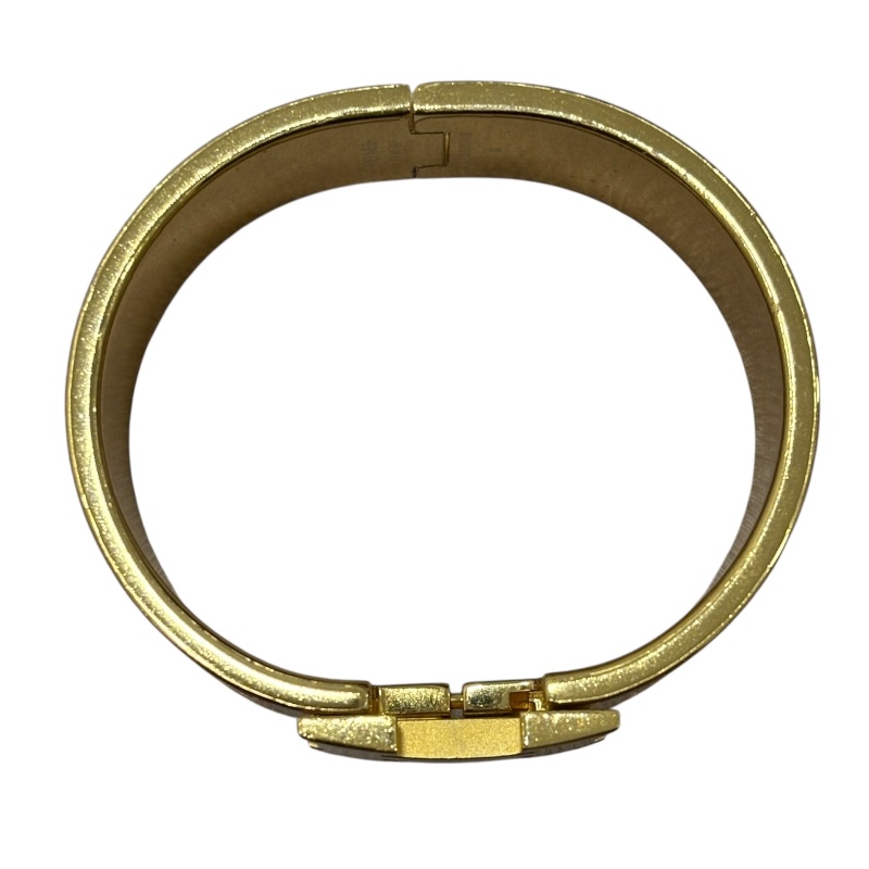 HERMES 愛馬仕 CLIC H 寬版 手鐲 琺瑯 橘色 金色-2