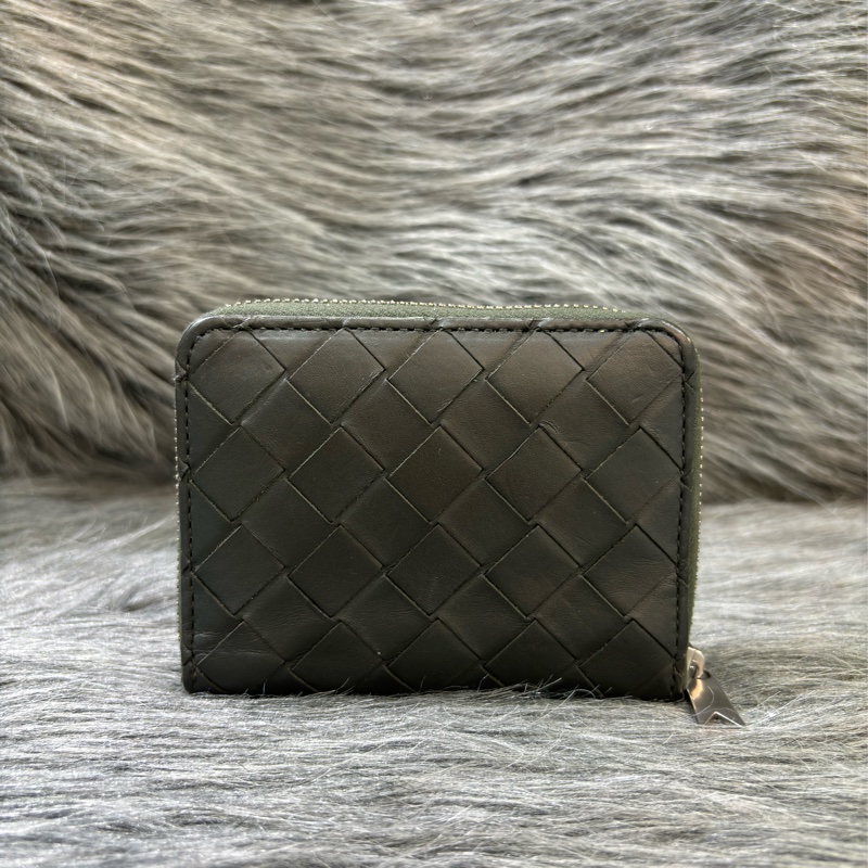 BOTTEGA VENETA BV 749726 橄欖綠色 小羊皮 編織 名片夾 零錢包 短夾 皮夾 零錢袋 信用卡包 超新-2