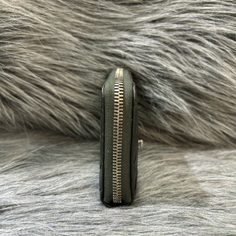 BOTTEGA VENETA BV 749726 橄欖綠色 小羊皮 編織 名片夾 零錢包 短夾 皮夾 零錢袋 信用卡包 超新-3