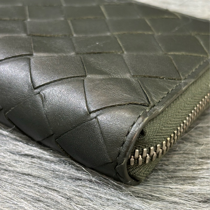BOTTEGA VENETA BV 749726 橄欖綠色 小羊皮 編織 名片夾 零錢包 短夾 皮夾 零錢袋 信用卡包 超新-6