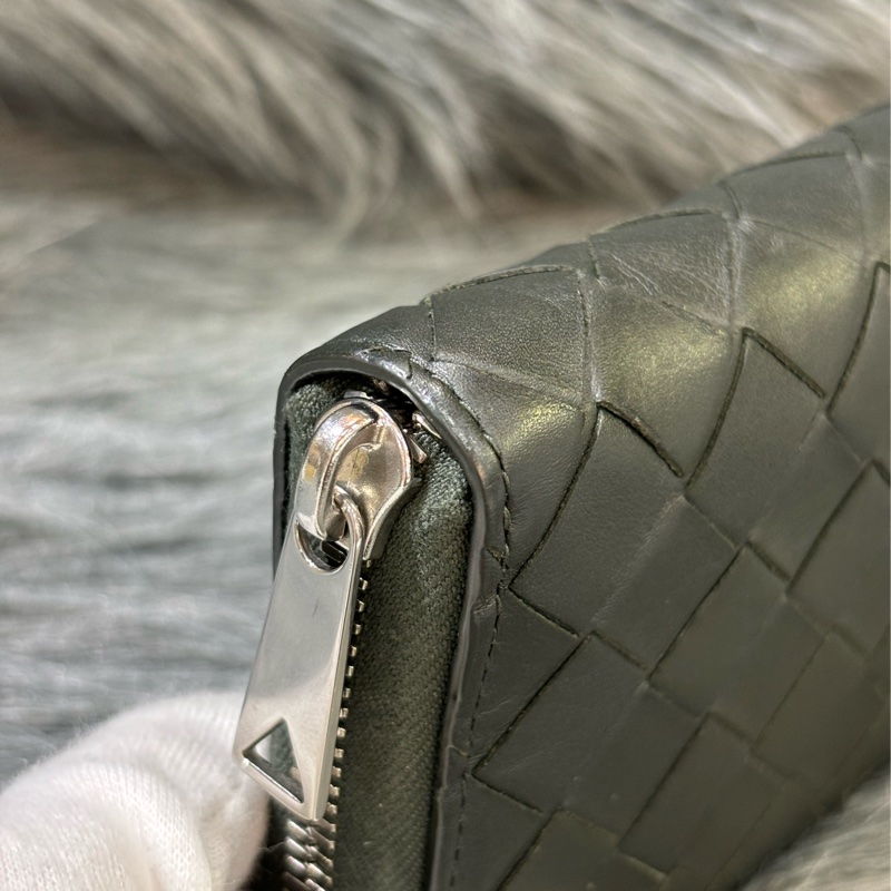 BOTTEGA VENETA BV 749726 橄欖綠色 小羊皮 編織 名片夾 零錢包 短夾 皮夾 零錢袋 信用卡包 超新-7