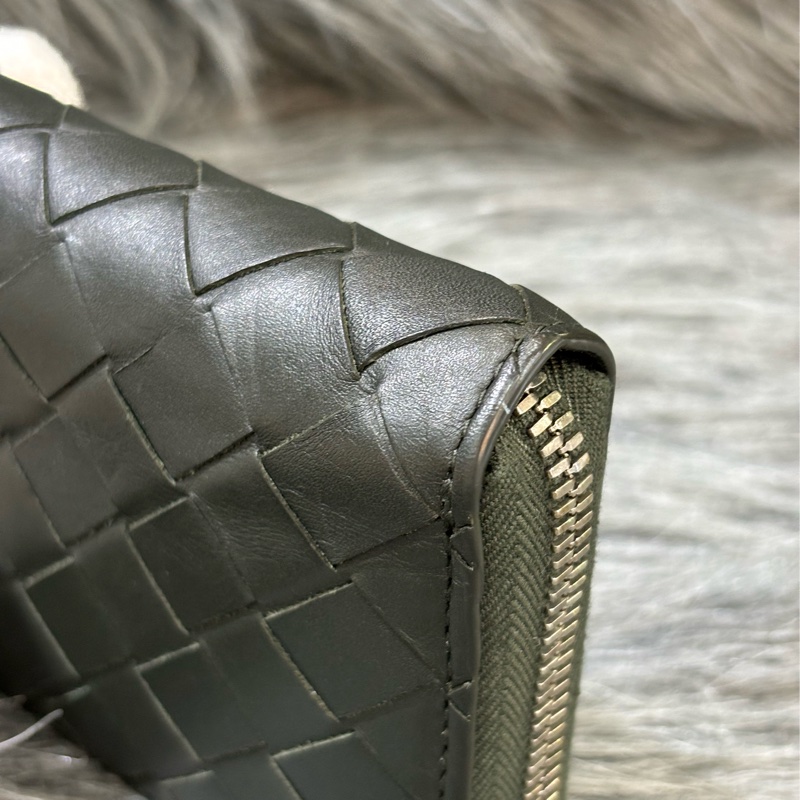 BOTTEGA VENETA BV 749726 橄欖綠色 小羊皮 編織 名片夾 零錢包 短夾 皮夾 零錢袋 信用卡包 超新-8