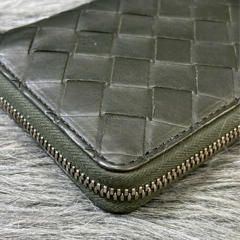 BOTTEGA VENETA BV 749726 橄欖綠色 小羊皮 編織 名片夾 零錢包 短夾 皮夾 零錢袋 信用卡包 超新-9
