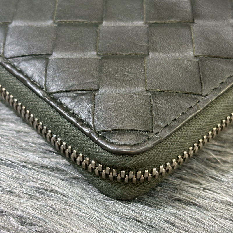 BOTTEGA VENETA BV 749726 橄欖綠色 小羊皮 編織 名片夾 零錢包 短夾 皮夾 零錢袋 信用卡包 超新-10