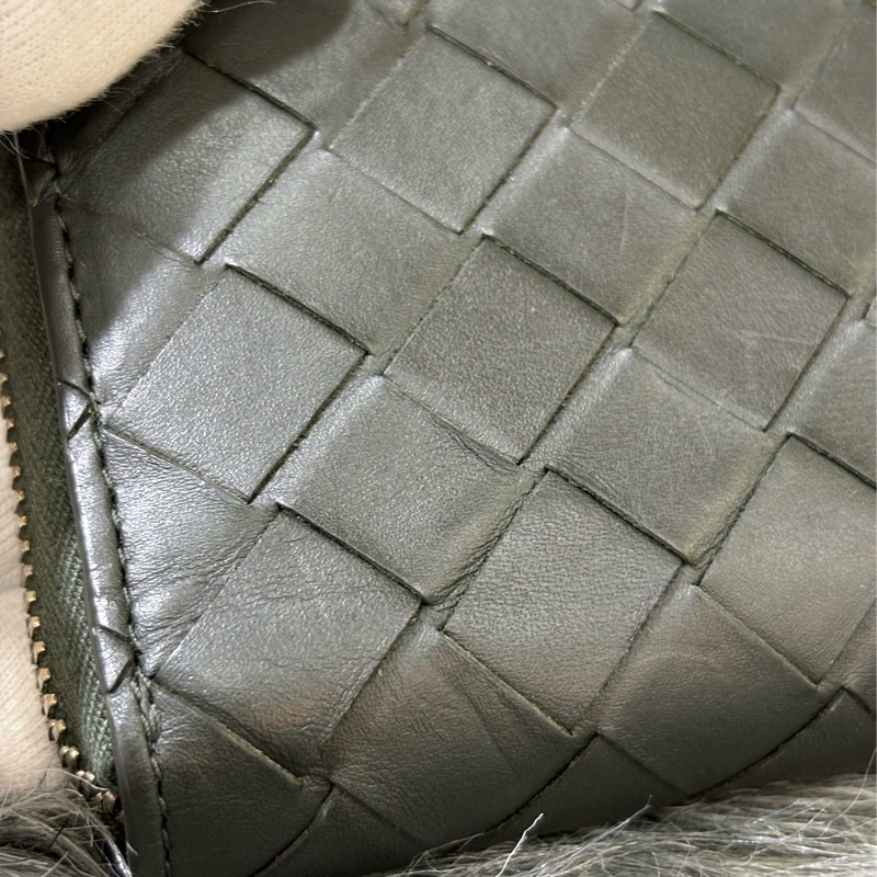 BOTTEGA VENETA BV 749726 橄欖綠色 小羊皮 編織 名片夾 零錢包 短夾 皮夾 零錢袋 信用卡包 超新-15