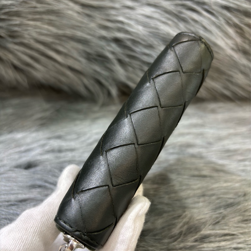 BOTTEGA VENETA BV 749726 橄欖綠色 小羊皮 編織 名片夾 零錢包 短夾 皮夾 零錢袋 信用卡包 超新-23