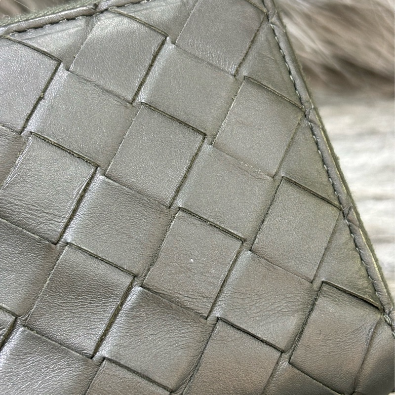 BOTTEGA VENETA BV 749726 橄欖綠色 小羊皮 編織 名片夾 零錢包 短夾 皮夾 零錢袋 信用卡包 超新-24