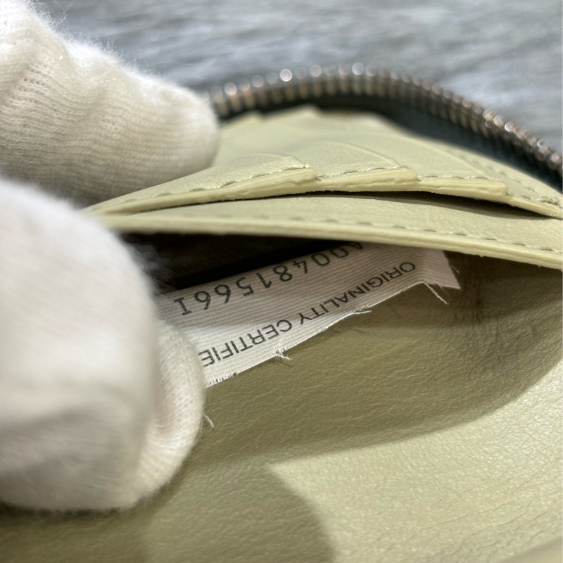 BOTTEGA VENETA BV 749726 橄欖綠色 小羊皮 編織 名片夾 零錢包 短夾 皮夾 零錢袋 信用卡包 超新-47