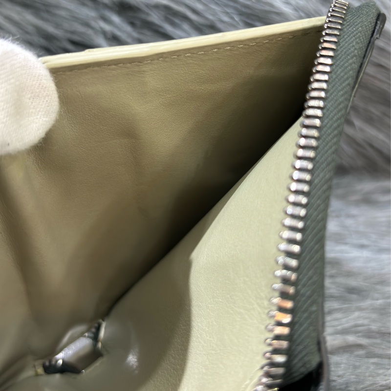 BOTTEGA VENETA BV 749726 橄欖綠色 小羊皮 編織 名片夾 零錢包 短夾 皮夾 零錢袋 信用卡包 超新-51