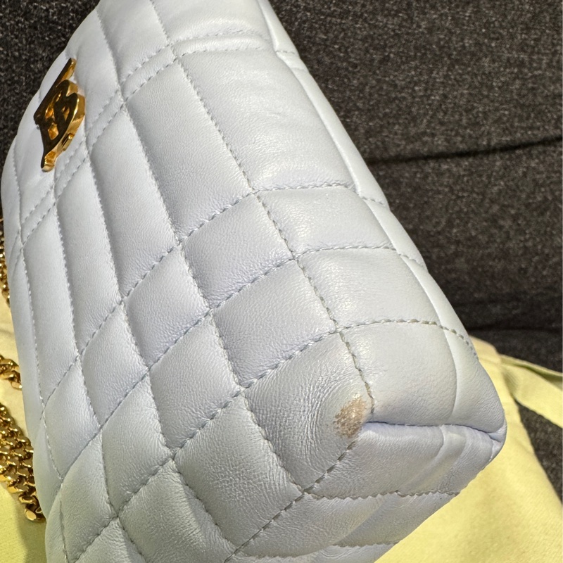 正品 BURBERRY 淡藍 MICRO LOLA 鍊包 手機包 薯條包 隨身包-15