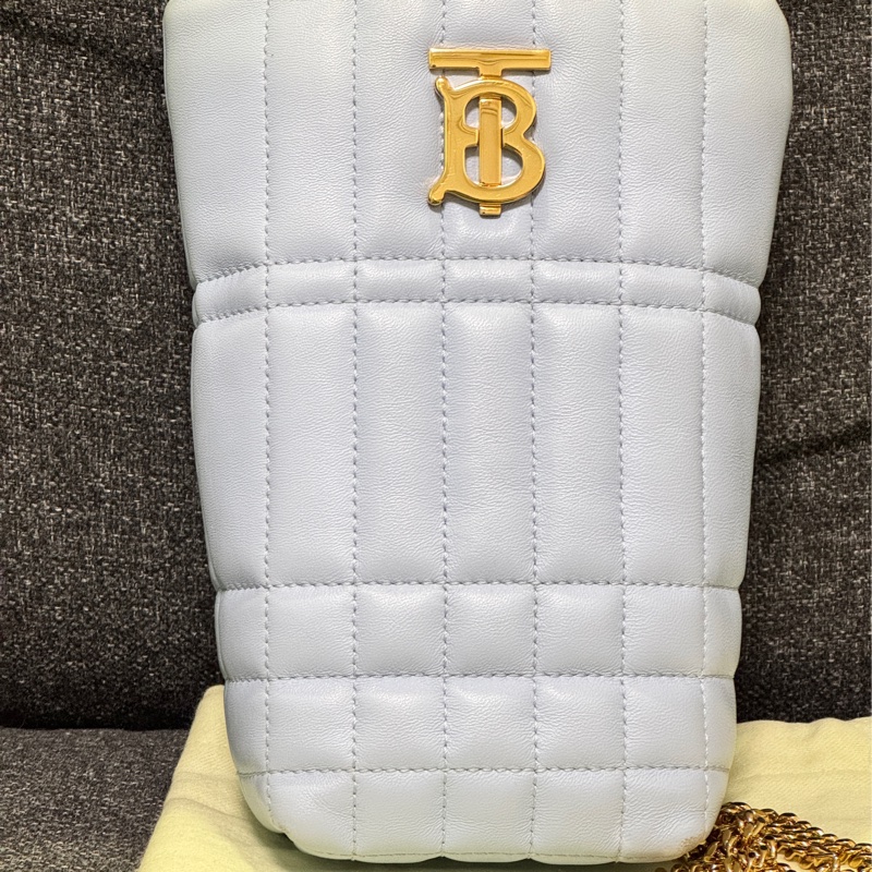 正品 BURBERRY 淡藍 MICRO LOLA 鍊包 手機包 薯條包 隨身包-6
