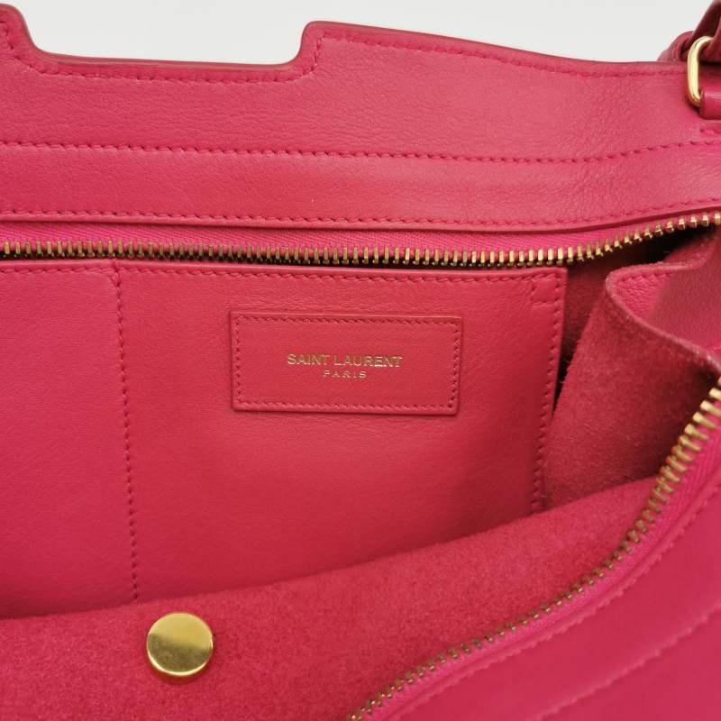 Saint Laurent Y-Ligne 小號 牛皮 純色 Y字 扣環 斜背包-7