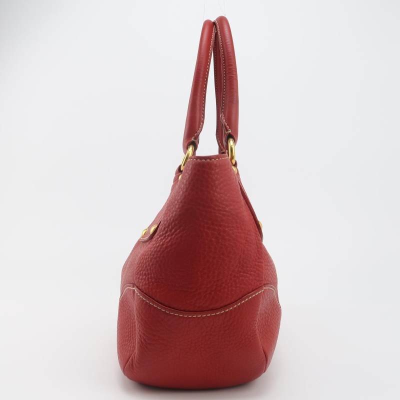 Prada 牛皮 純色 字母 Logo 鉚釘 插扣 單肩包-2