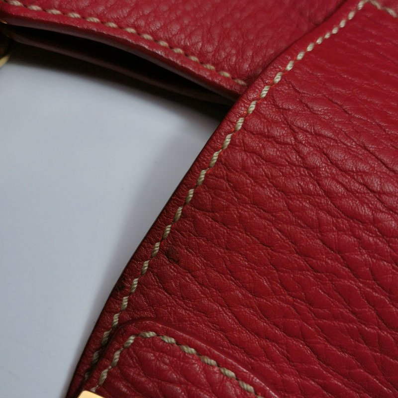 Prada 牛皮 純色 字母 Logo 鉚釘 插扣 單肩包-18