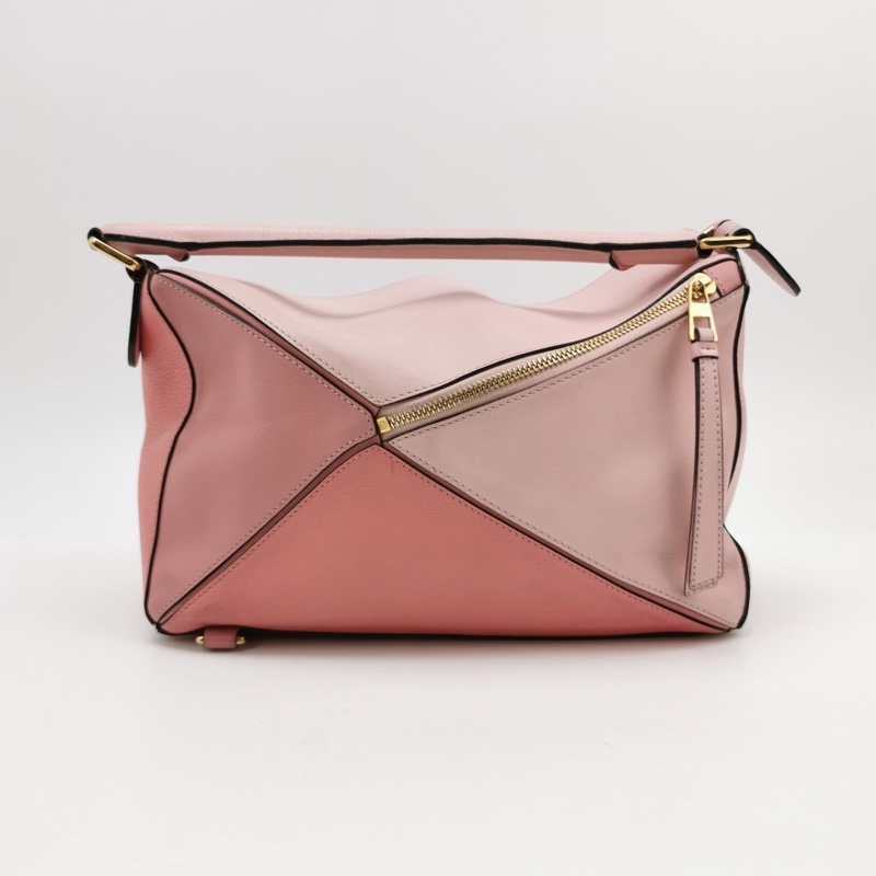 羅意威Loewe puzzle粉色拼色 中號幾何包  肩背包 斜背包-3