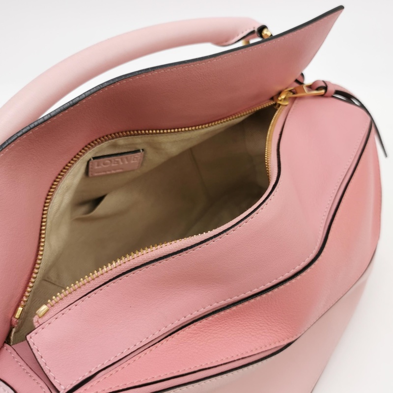 羅意威Loewe puzzle粉色拼色 中號幾何包  肩背包 斜背包-5