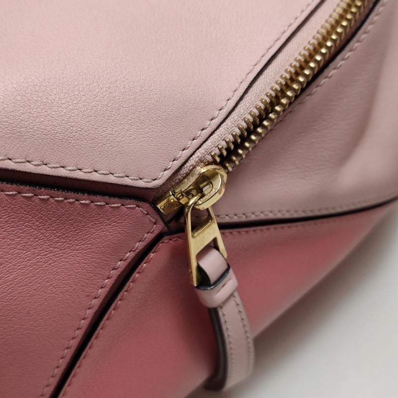 羅意威Loewe puzzle粉色拼色 中號幾何包  肩背包 斜背包-10