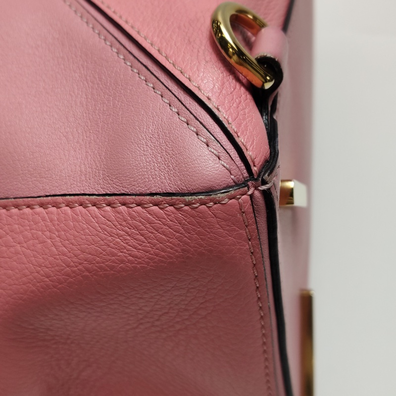 羅意威Loewe puzzle粉色拼色 中號幾何包  肩背包 斜背包-12